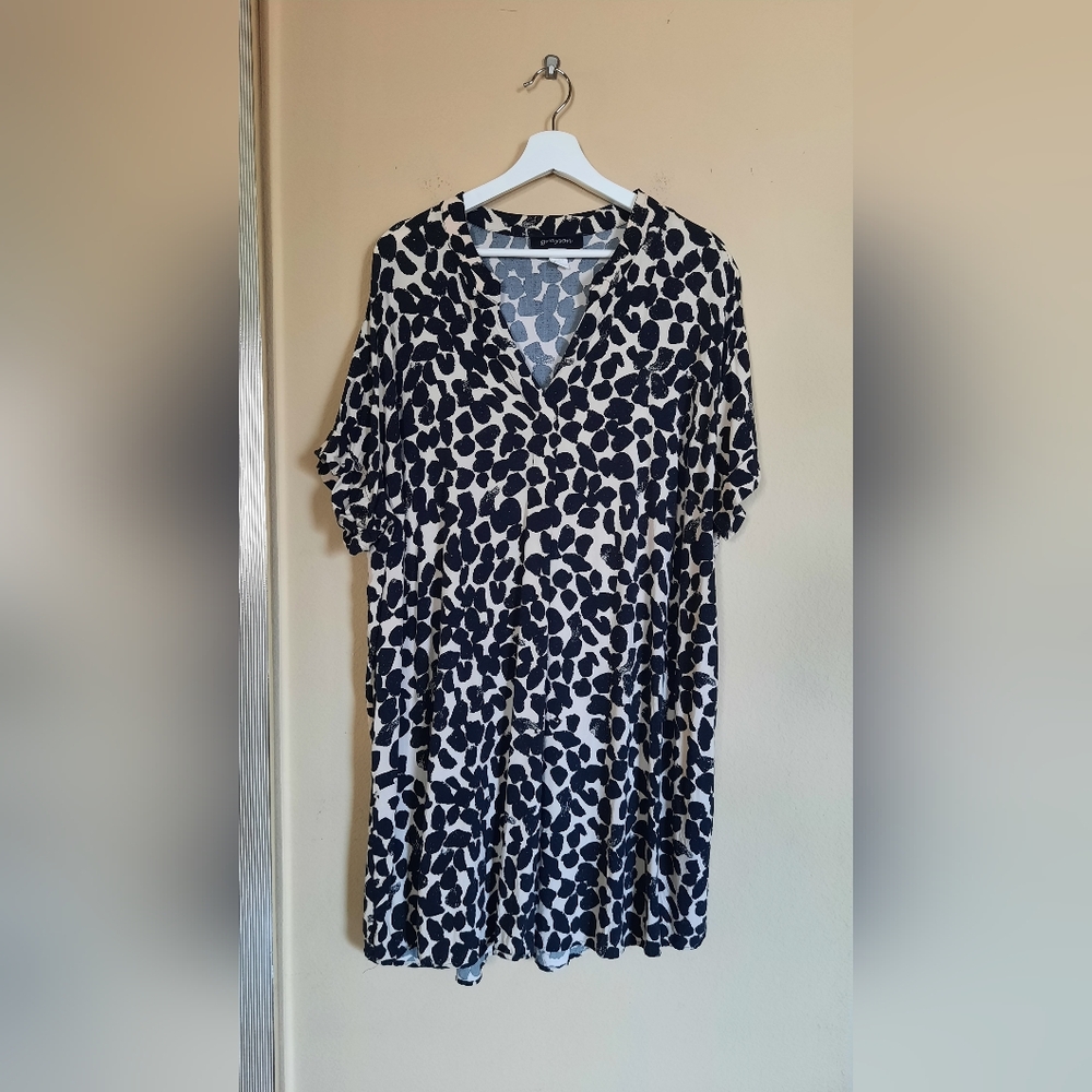 Grayson Black and White Women's Rayon Mini Dress Polka Dot Modern Chic